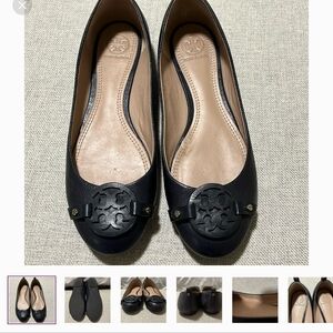 Tory Burch Navy Leather Flats